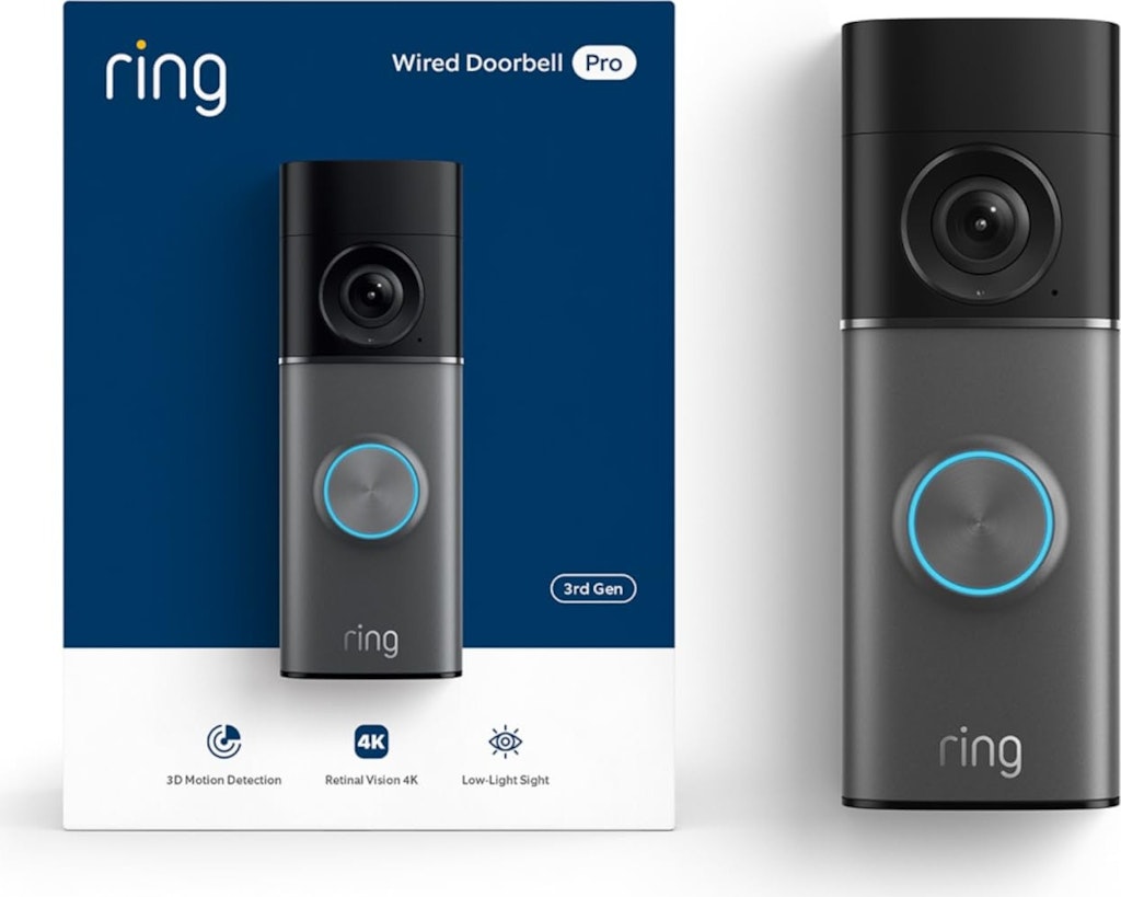 Ring Wired Doorbell Pro (Newest Model) w/ Retinal 4K Video: $180 w/ Prime