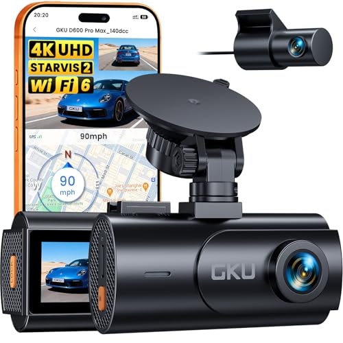 GKU 4K Dual Front and Rear Dash Cam: $89.99