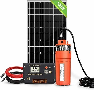 Pumplus L07 12V DC Submersible Well Water Pump Kit w/ 100W Solar Panel: $319.99
