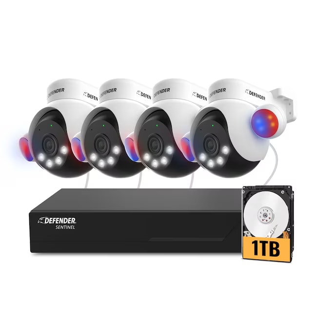 Defender Sentinel AI 4-Camera 4K Security System : $400 Defender Sentinel AI 4-Camera 4K Security System : $400