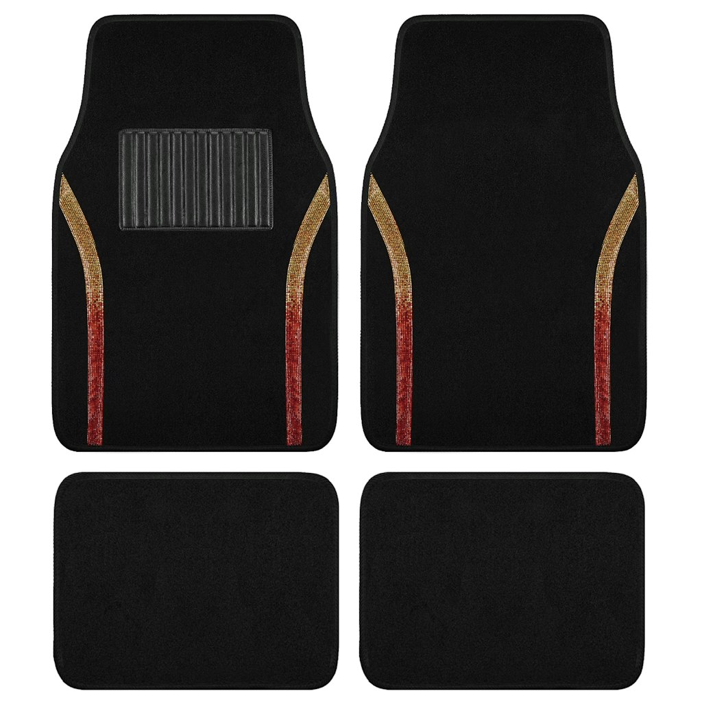 Auto Drive Bling Diamond 4-Piece Car Floor Mat Set: $17