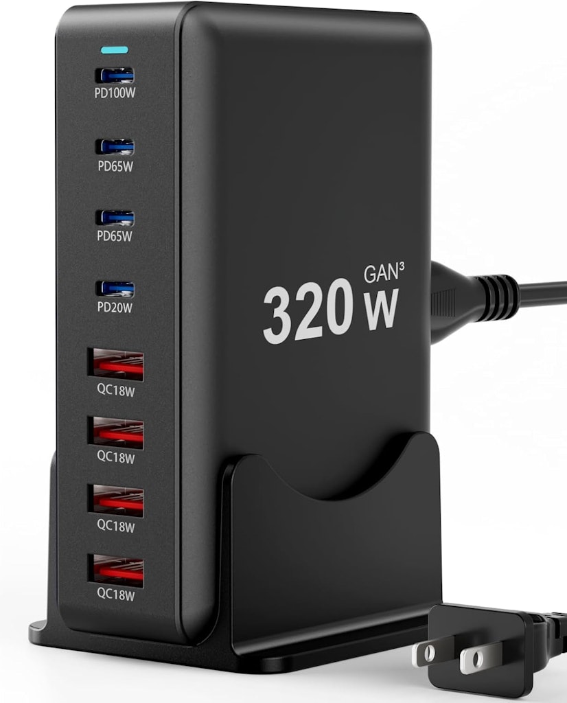 8-Port 320W GaN USB-C Charger Block: $23.79 8-Port 320W GaN USB-C Charger Block: $23.79