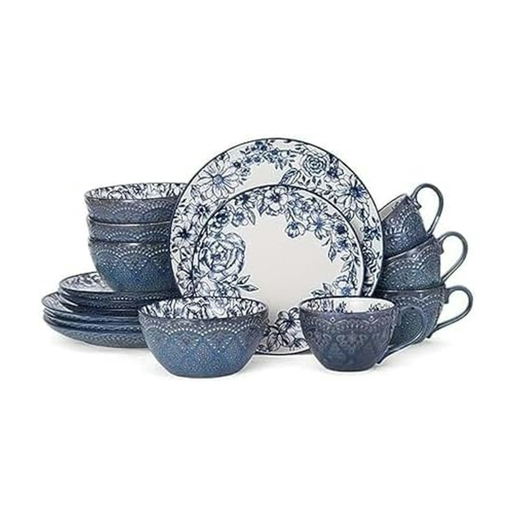 Pfaltzgraff Gabriela Blue 16-Piece Dinnerware Set: $33