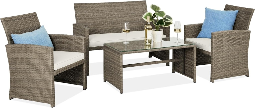 Best Choice Products 4-Piece Wicker Patio Set: $150