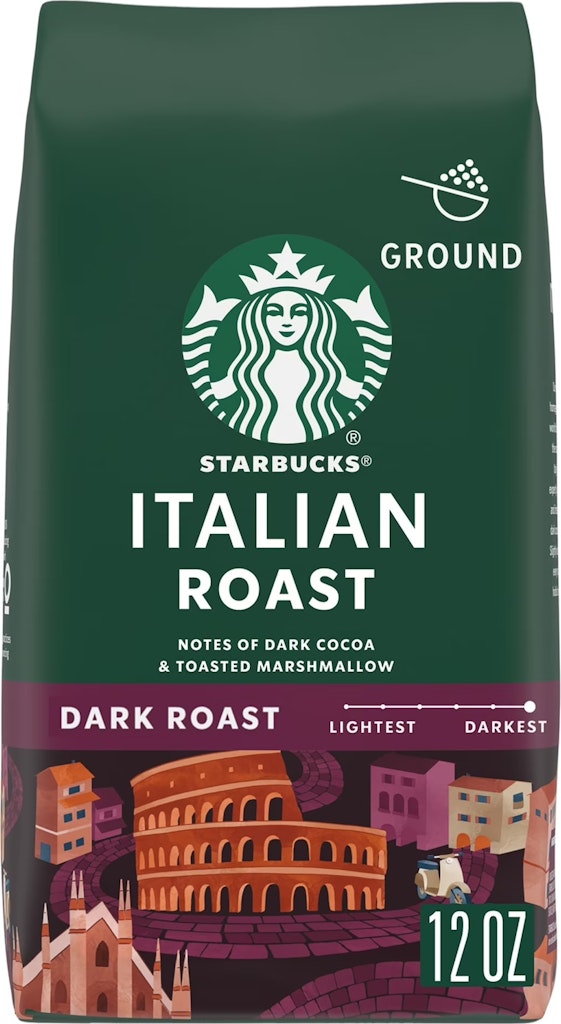 Starbucks 12-oz. Italian Dark Roast Ground Coffee: $6.42 Starbucks 12-oz. Italian Dark Roast Ground Coffee: $6.42