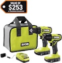 RYOBI ONE+ 18V PCL1200K2 Cordless 2-Tool Combo Kit for $99 + free shipping