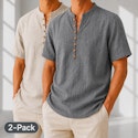 Linen Popover Shirt 2-Pack for $15 + $9 shipping