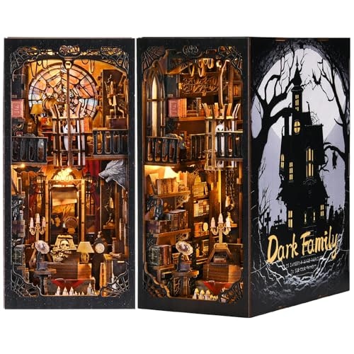 Etkvr DIY Wooden Book Nook Miniature Dollhouse Kit: $30 w/ Prime