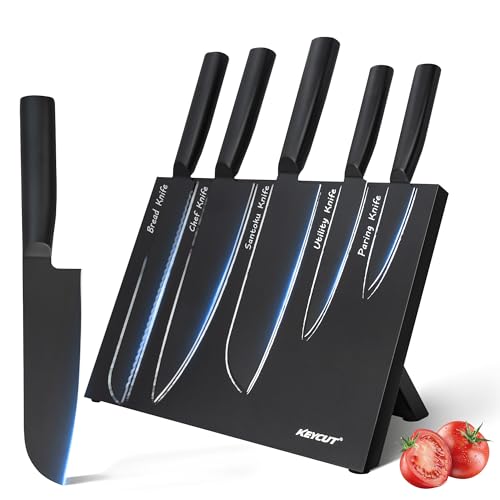 6-Piece Japanese Stainless Steel Knife Set with Magnetic Block
