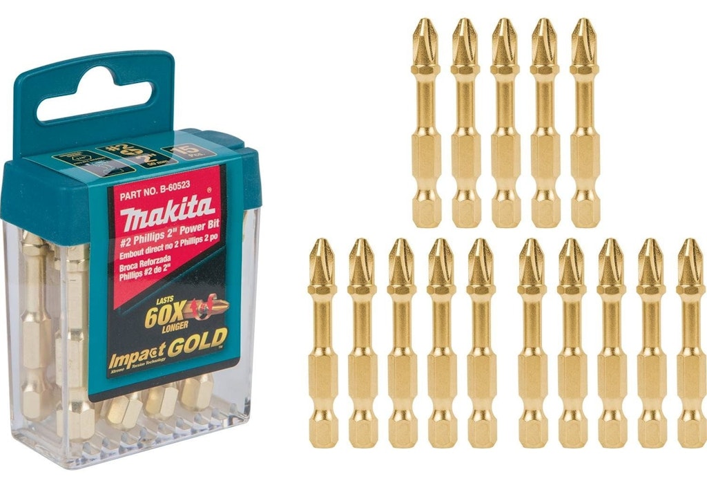 Makita Impact Gold #2 Phillips 2" Power Bit 15-Pack: $8.48 w/ Prime