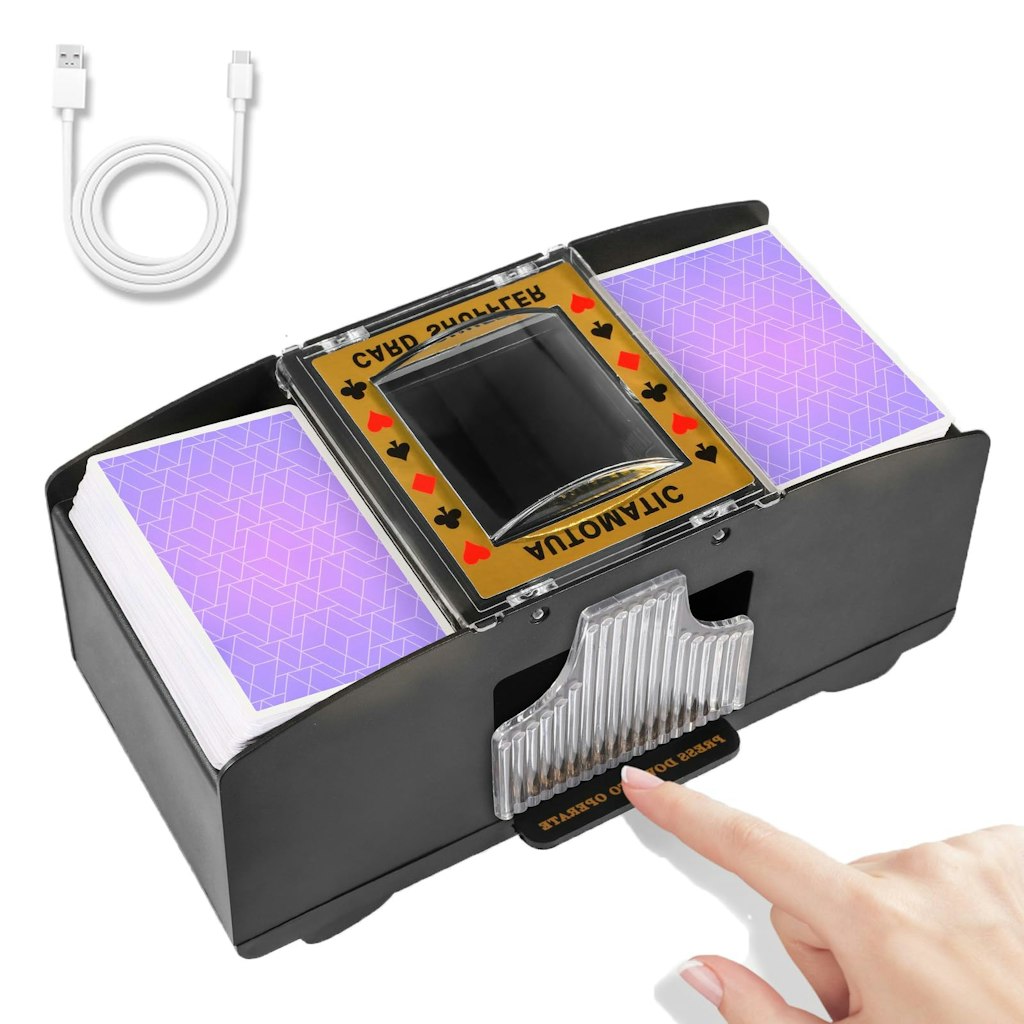 Automatic 2-Deck USB Card Shuffler: $17 w/ Prime