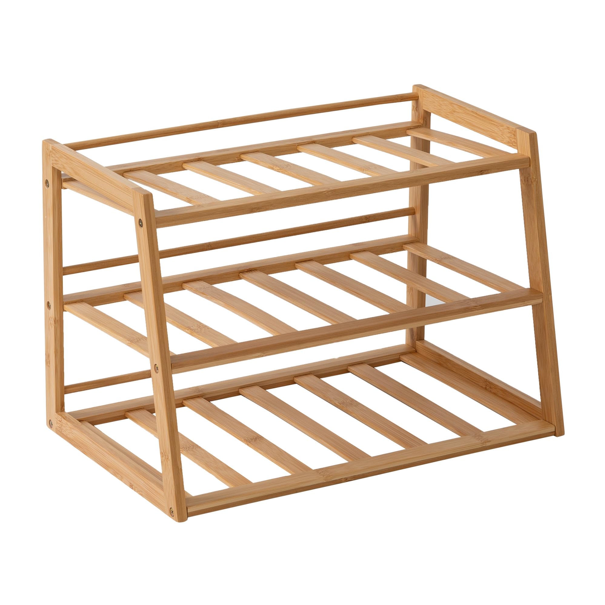 3-Tier Bamboo Water Bottle Organizer Rack