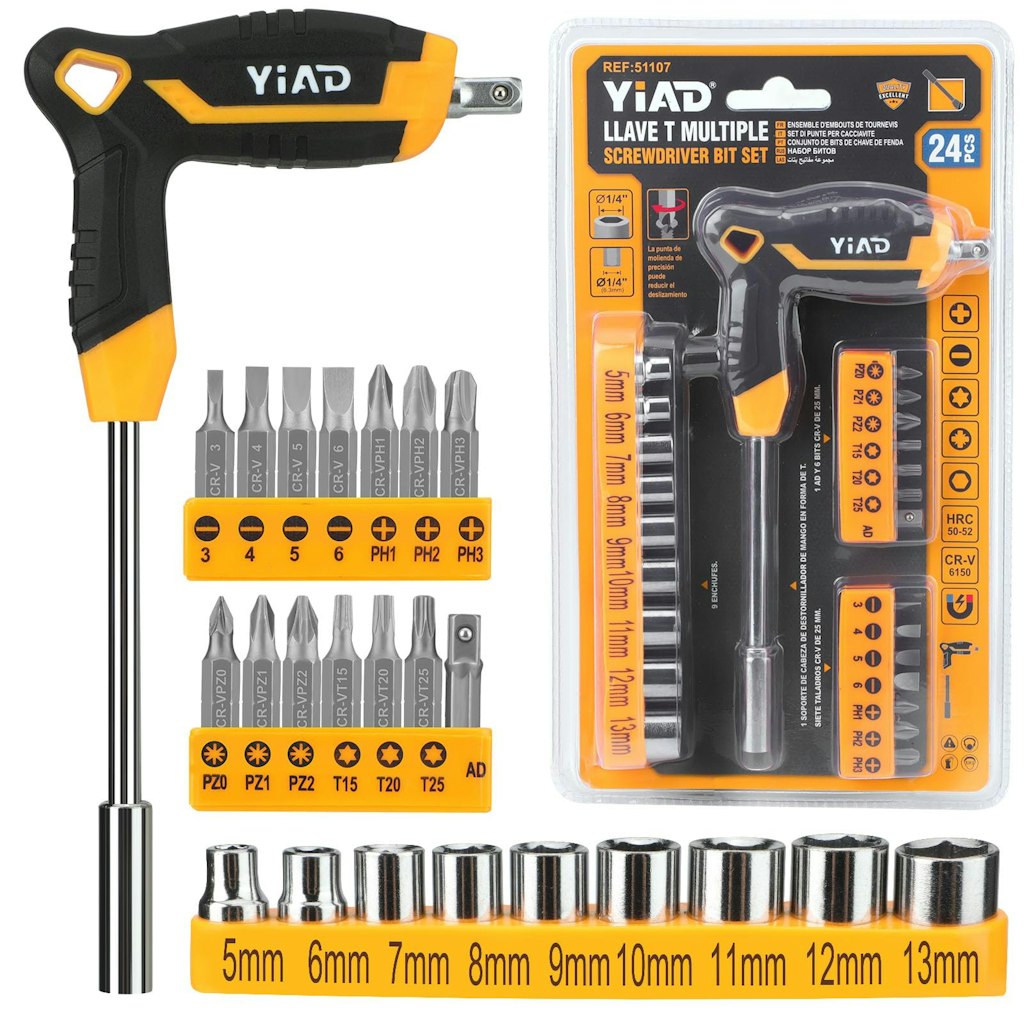 24-Piece T-Handle Magnetic Screwdriver Set: $9.49