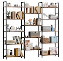Shintenchi Triple 5-Tier Bookshelf w/ 14 Open Shelves for $76 w/ Prime + free shipping