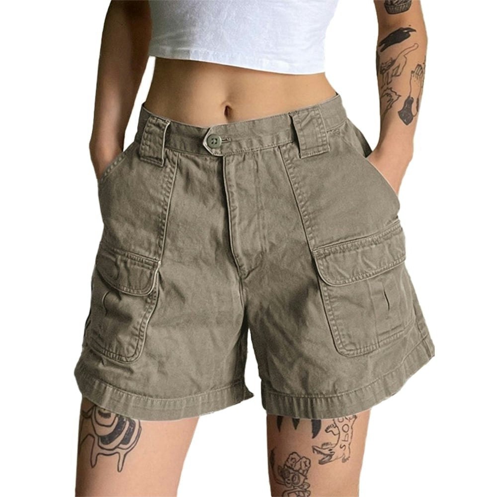 Emmiol Women's Mid-Waist Cotton Cargo Shorts: $24.99