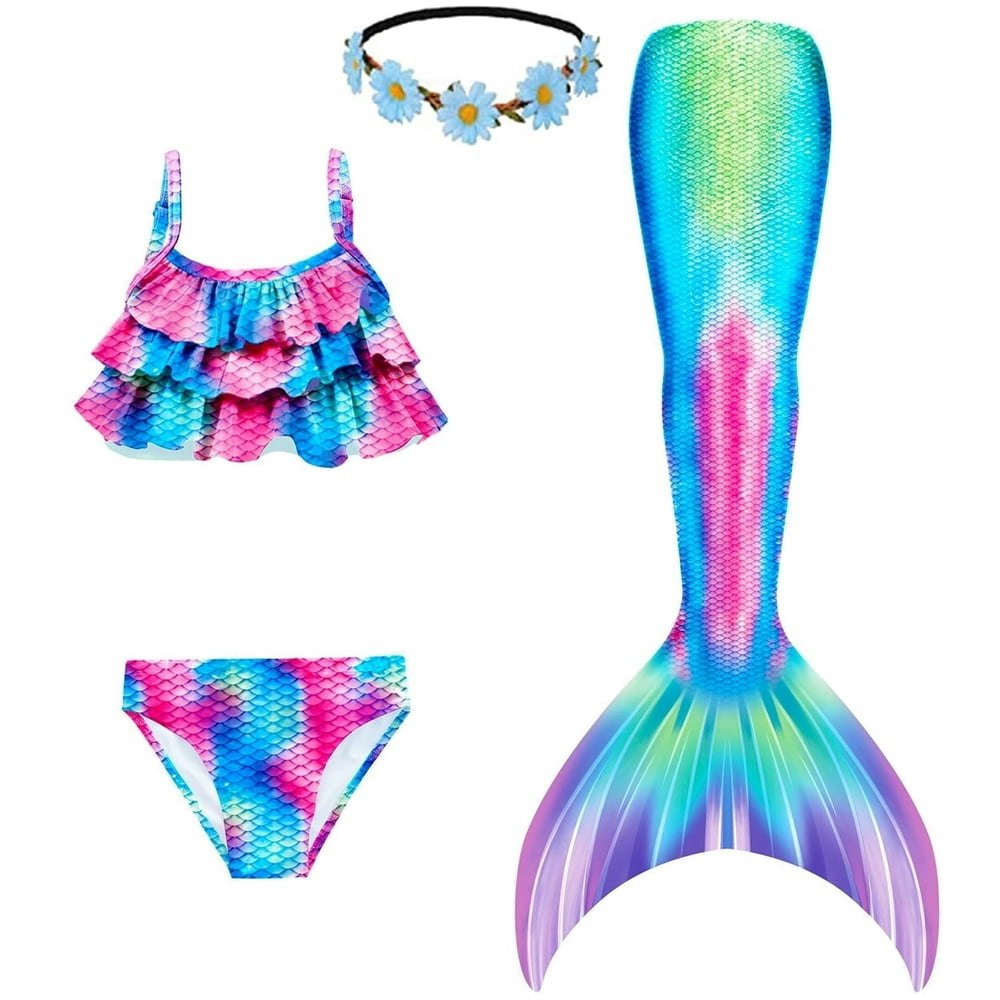 Mermaid Tail Swimsuit 4-Piece Set: $10.93