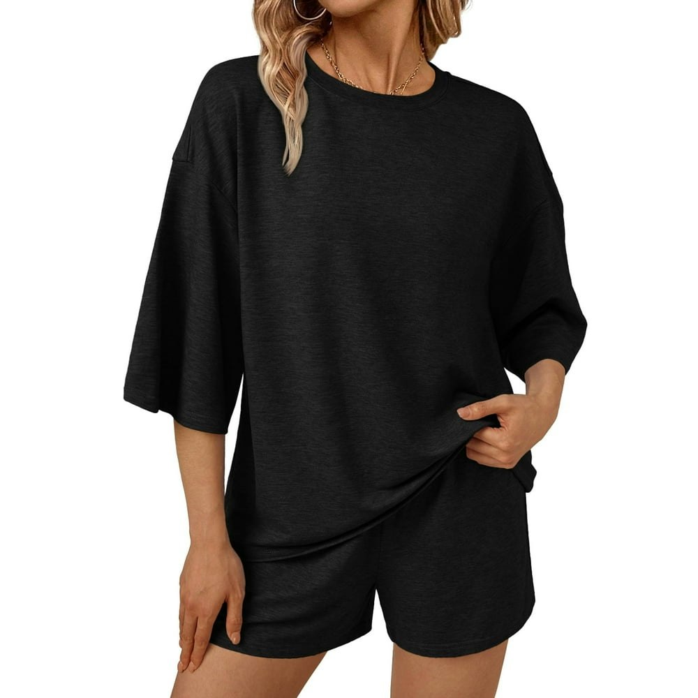 Sunbs Women's 3/4 Sleeve Oversized Pajama Lounge Set 2-Piece: $12.98 Sunbs Women's 3/4 Sleeve Oversized Pajama Lounge Set 2-Piece: $12.98