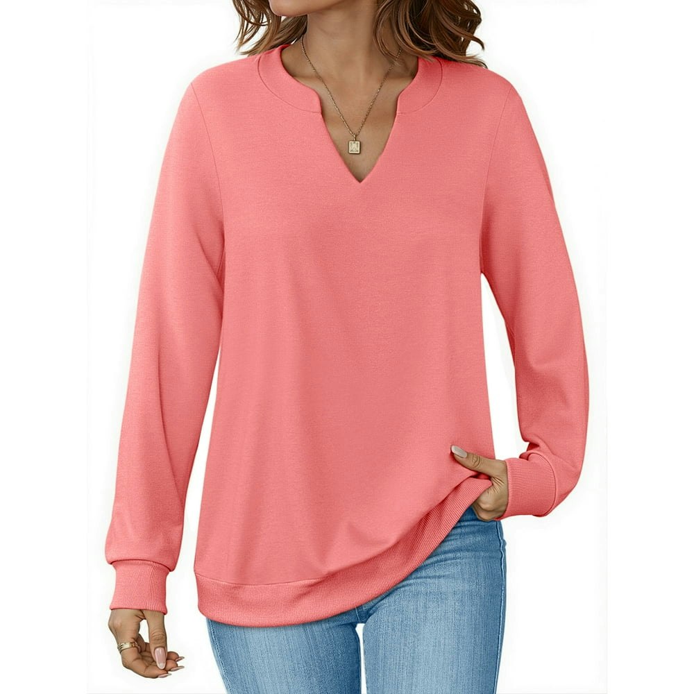 Fantaslook Women's V-Neck Long Sleeve Pullover Sweatshirt: $16.79