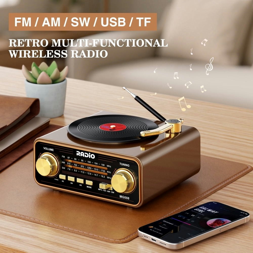Umutoo MG008 Vintage Bluetooth AM/FM/SW Radio: $20.70