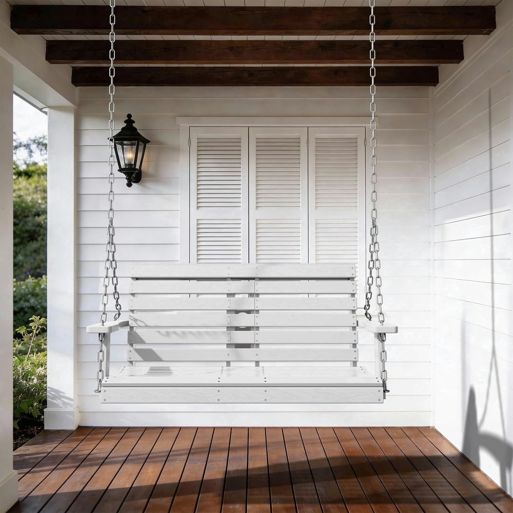 Riafun HDPE 2-Person Hanging Porch Swing Bench: $179.99 Riafun HDPE 2-Person Hanging Porch Swing Bench: $179.99