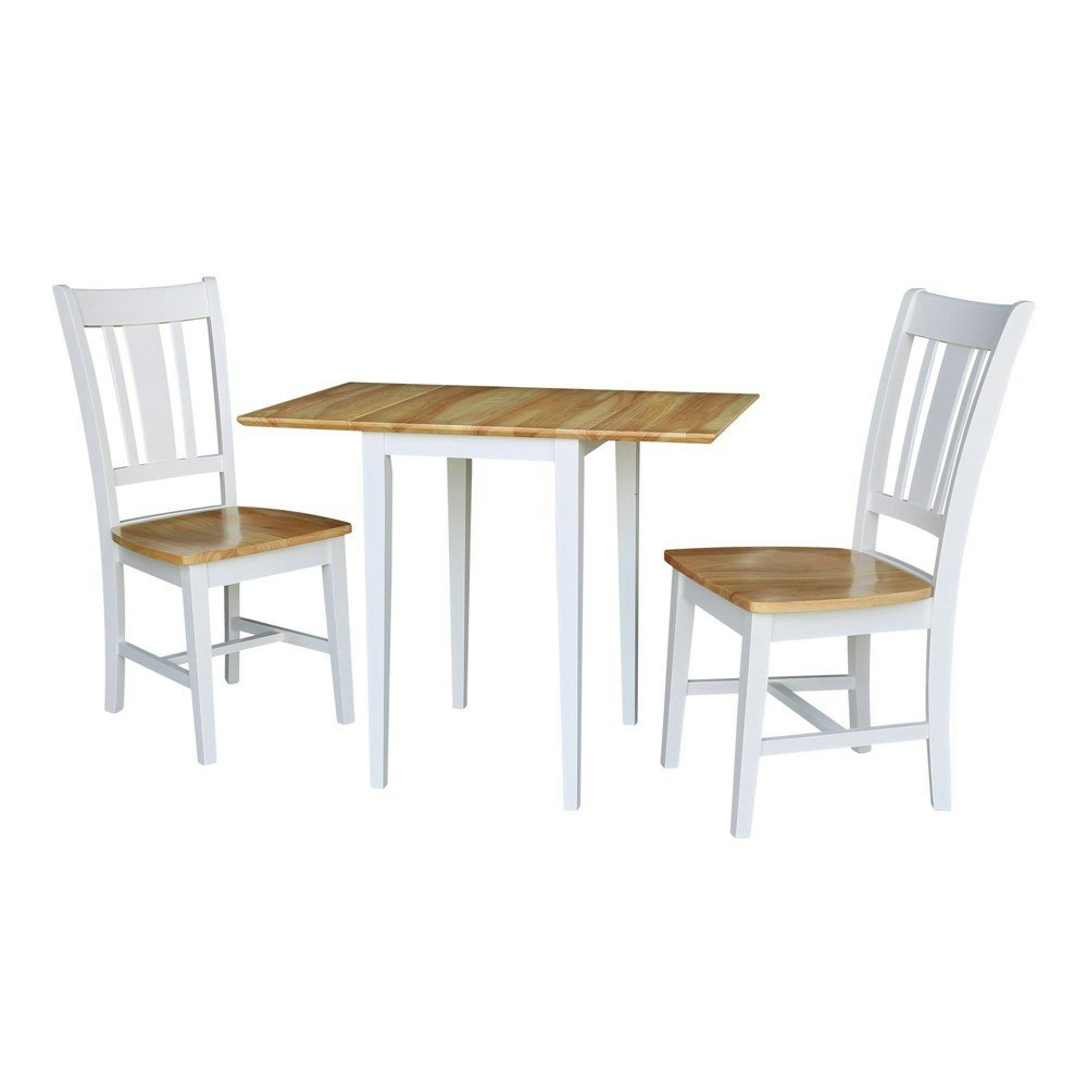 International Concepts Small Dual Drop Leaf Dining Table and 2 San Remo Splat Back Chairs: $385.99 International Concepts Small Dual Drop Leaf Dining Table and 2 San Remo Splat Back Chairs: $385.99