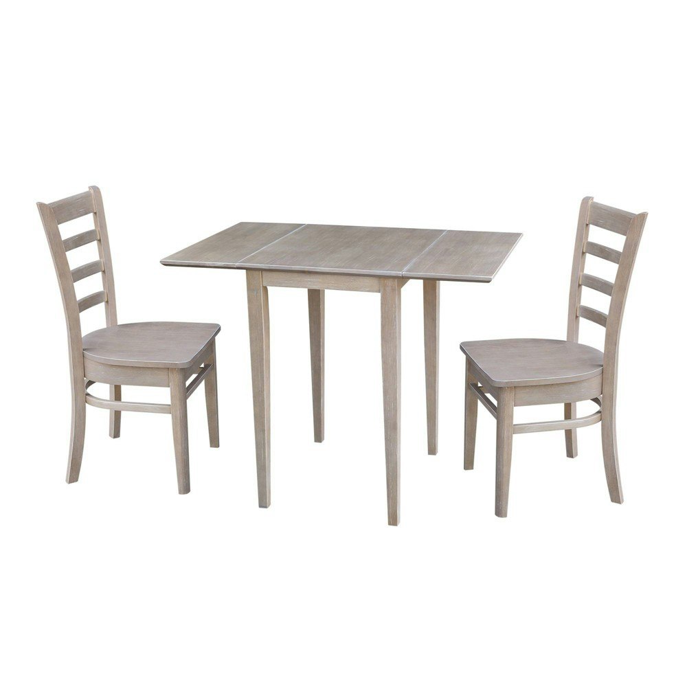 International Concepts Jemma Small Dual Drop Leaf Dining Set with 2 Chairs: $549.99 International Concepts Jemma Small Dual Drop Leaf Dining Set with 2 Chairs: $549.99