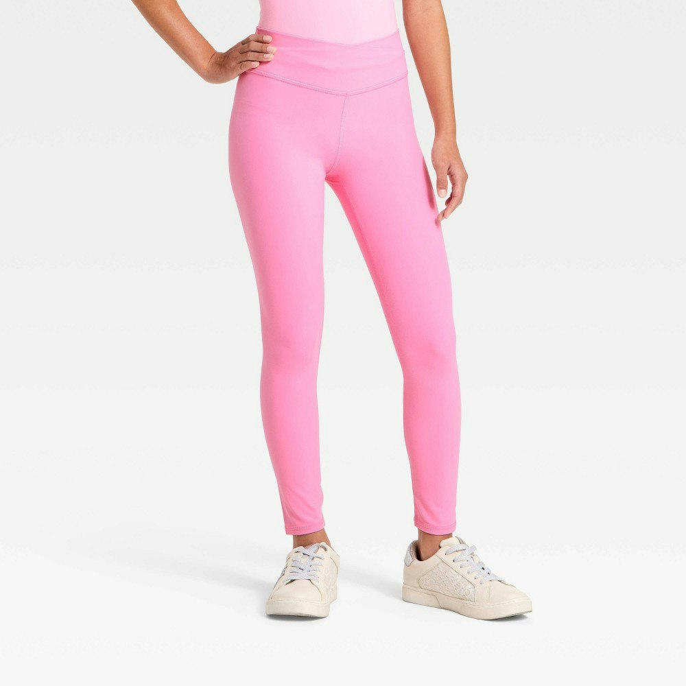 Girls' All In Motion Crossover Waistband Leggings: $15 Girls' All In Motion Crossover Waistband Leggings: $15