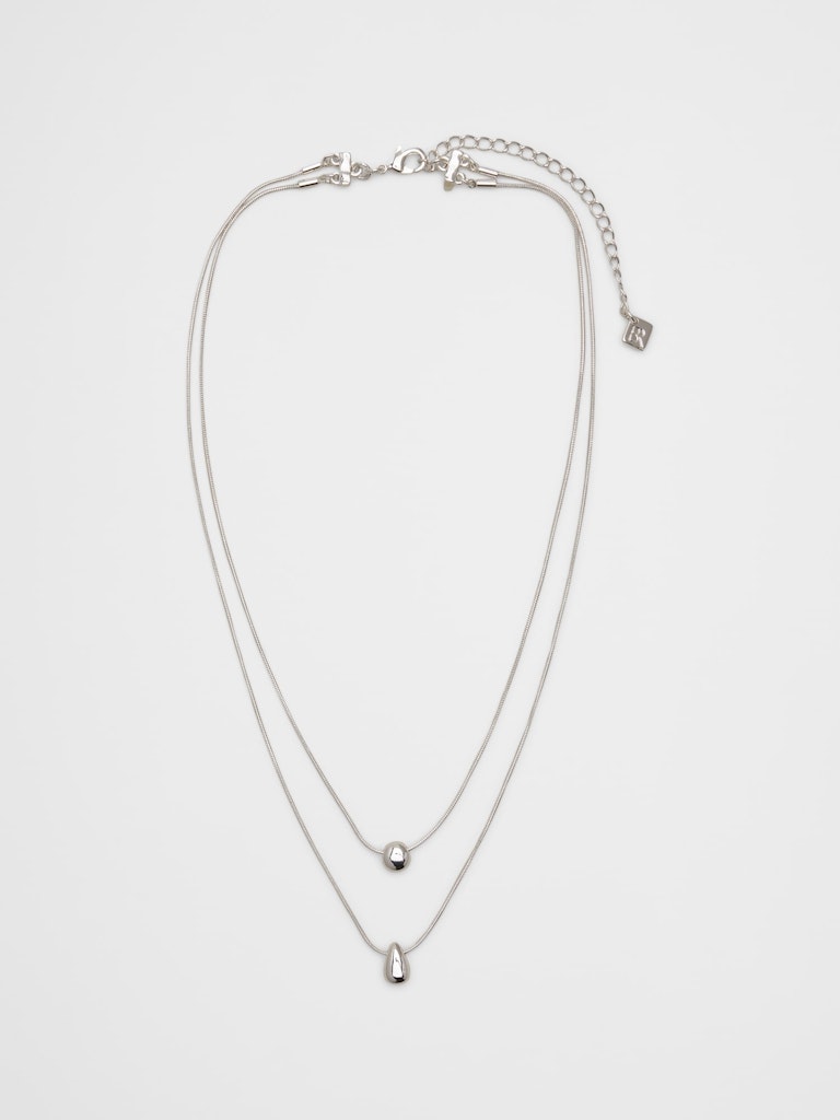 Layered Metal Pendant Necklace: $22.50