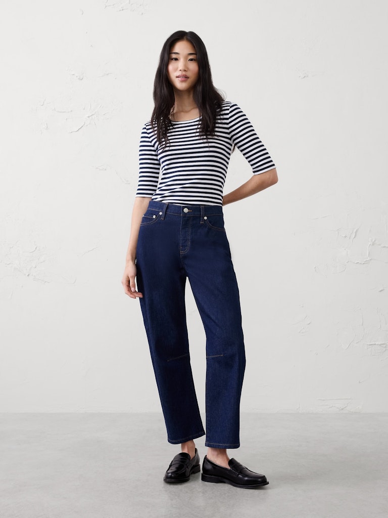 Ribbed Elbow-Sleeve T-Shirt: $27.97 Ribbed Elbow-Sleeve T-Shirt: $27.97