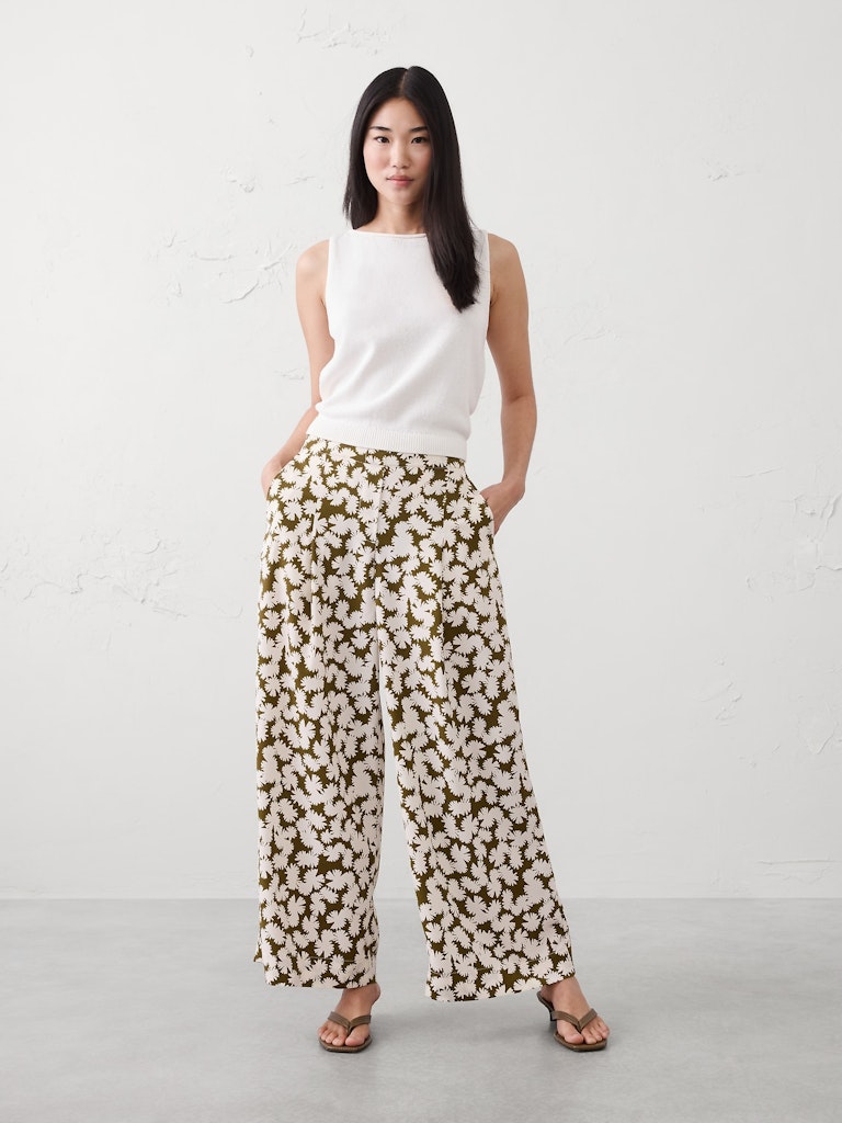 Wide-Leg Mid-Rise Pleated Pull-On Pant: $94.97 Wide-Leg Mid-Rise Pleated Pull-On Pant: $94.97