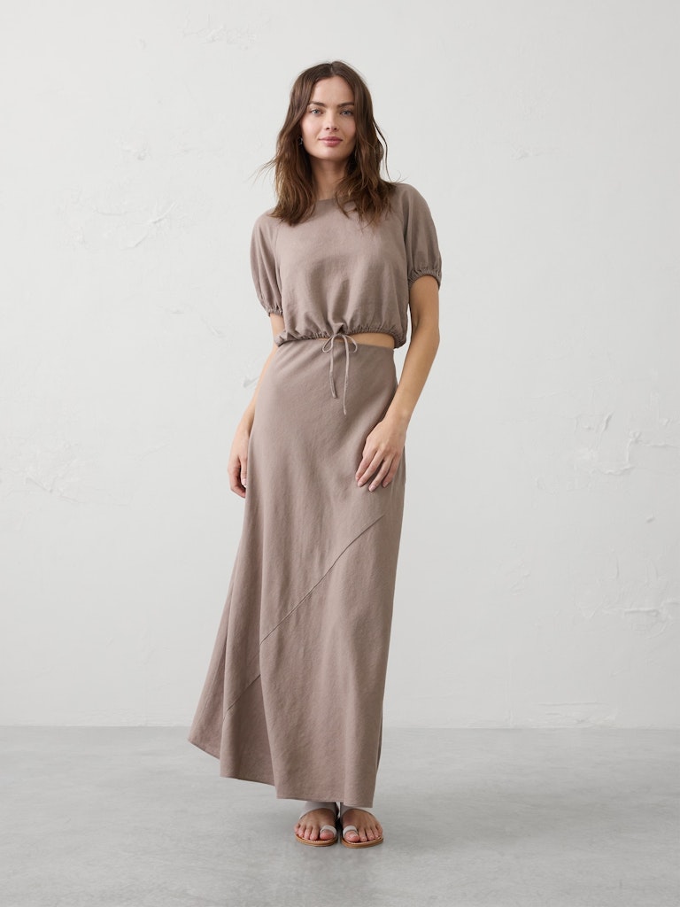 Linen-Blend Pull-On Maxi Skirt: $55 Linen-Blend Pull-On Maxi Skirt: $55