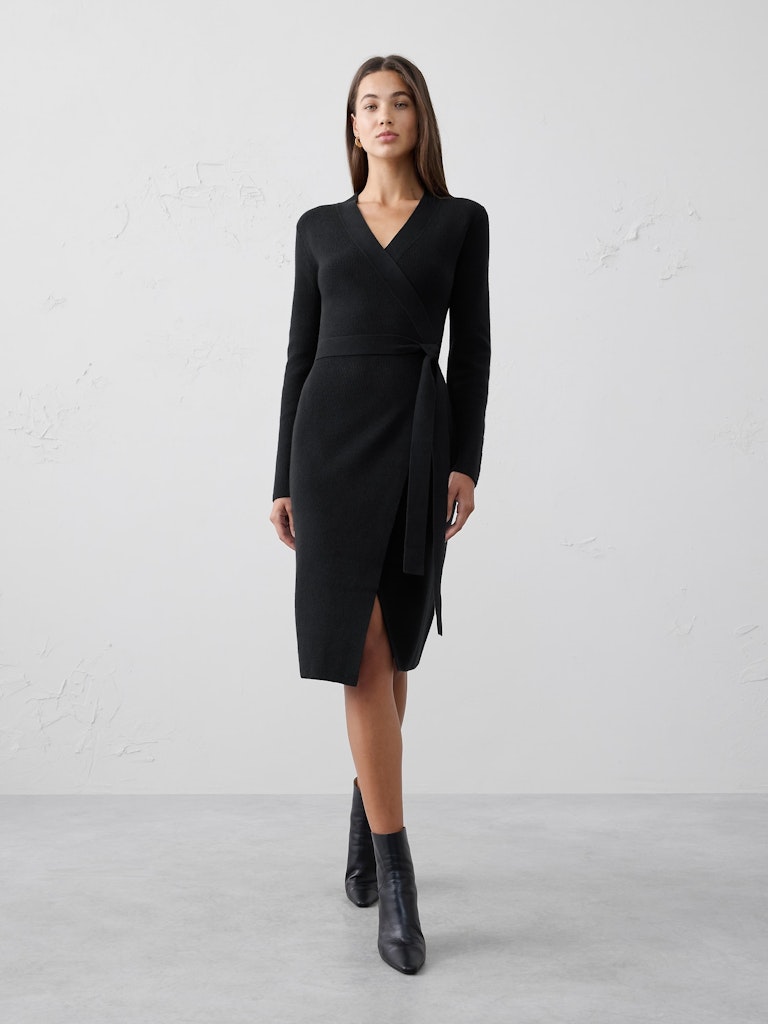 Wrap Knee-Length Sweater Dress: $40.97 Wrap Knee-Length Sweater Dress: $40.97
