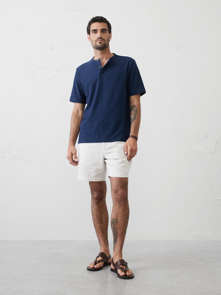 Standard-Fit Textured Henley: $27.50 Standard-Fit Textured Henley: $27.50