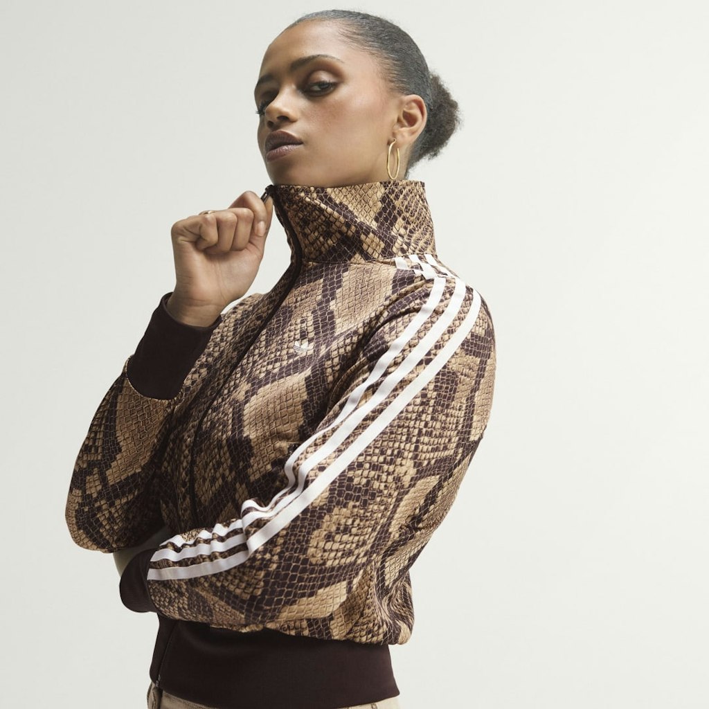 Satin Snake Print Firebird Track Jacket: $75