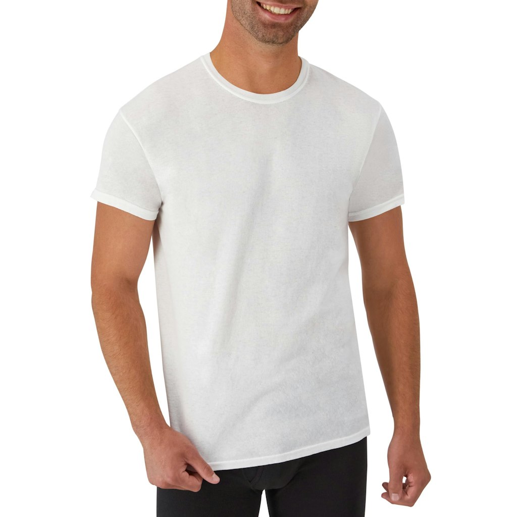 Hanes Men's Stay-Tucked Cotton Undershirt 6-pack: $11 w/ Prime