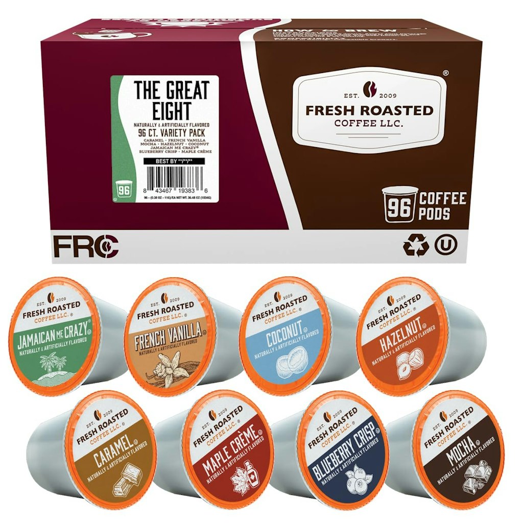 Fresh Roasted Coffee the Great Eight Flavored K-Cup Pod Variety 96-Pack: $21 via Sub. & Save Fresh Roasted Coffee the Great Eight Flavored K-Cup Pod Variety 96-Pack: $21 via Sub. & Save