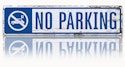 Metal No Parking Sign: 1-cent + free shipping w/ $25