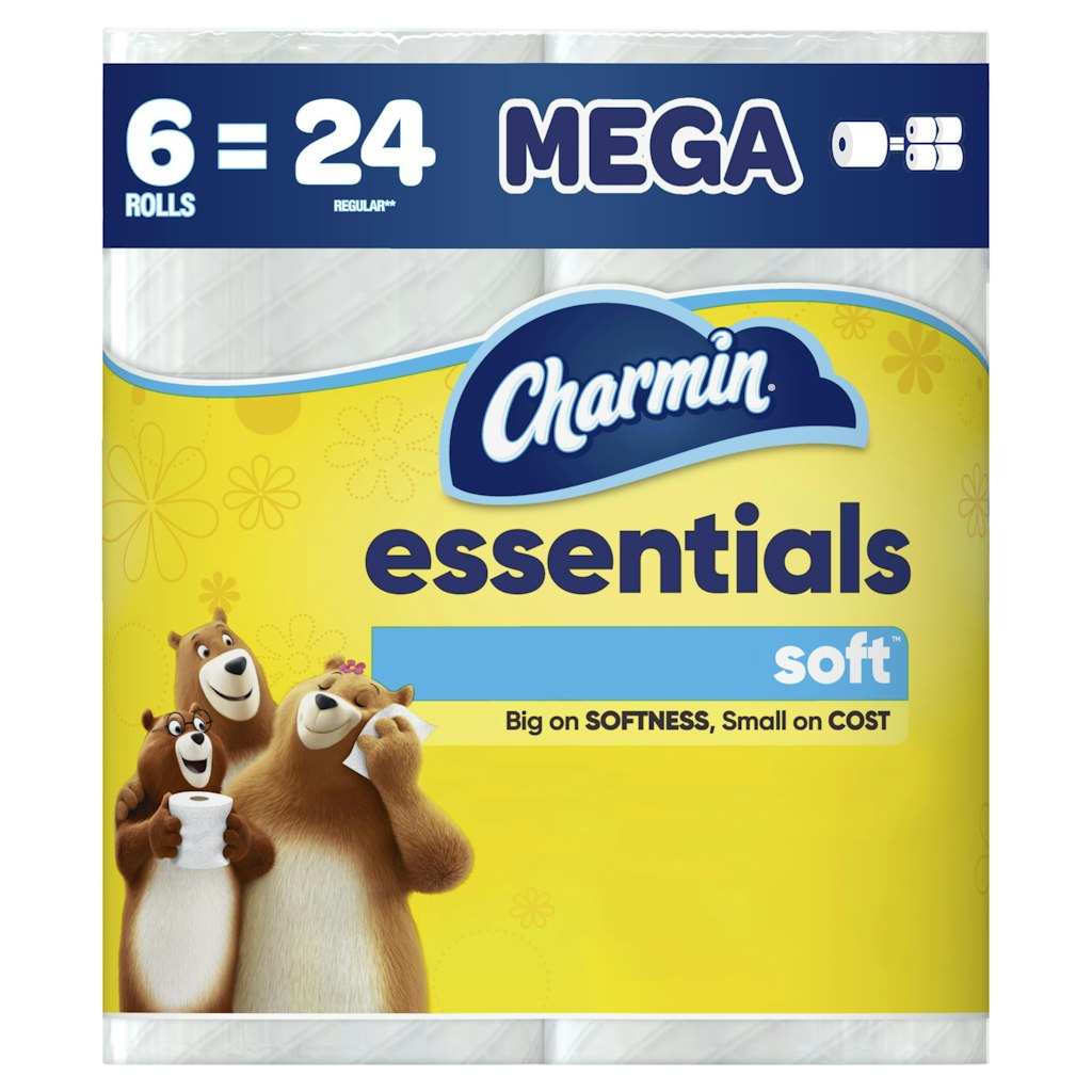 Charmin Essentials Soft Toilet Paper Mega Roll 6-Pack: $4.24 via Sub. & Save Charmin Essentials Soft Toilet Paper Mega Roll 6-Pack: $4.24 via Sub. & Save