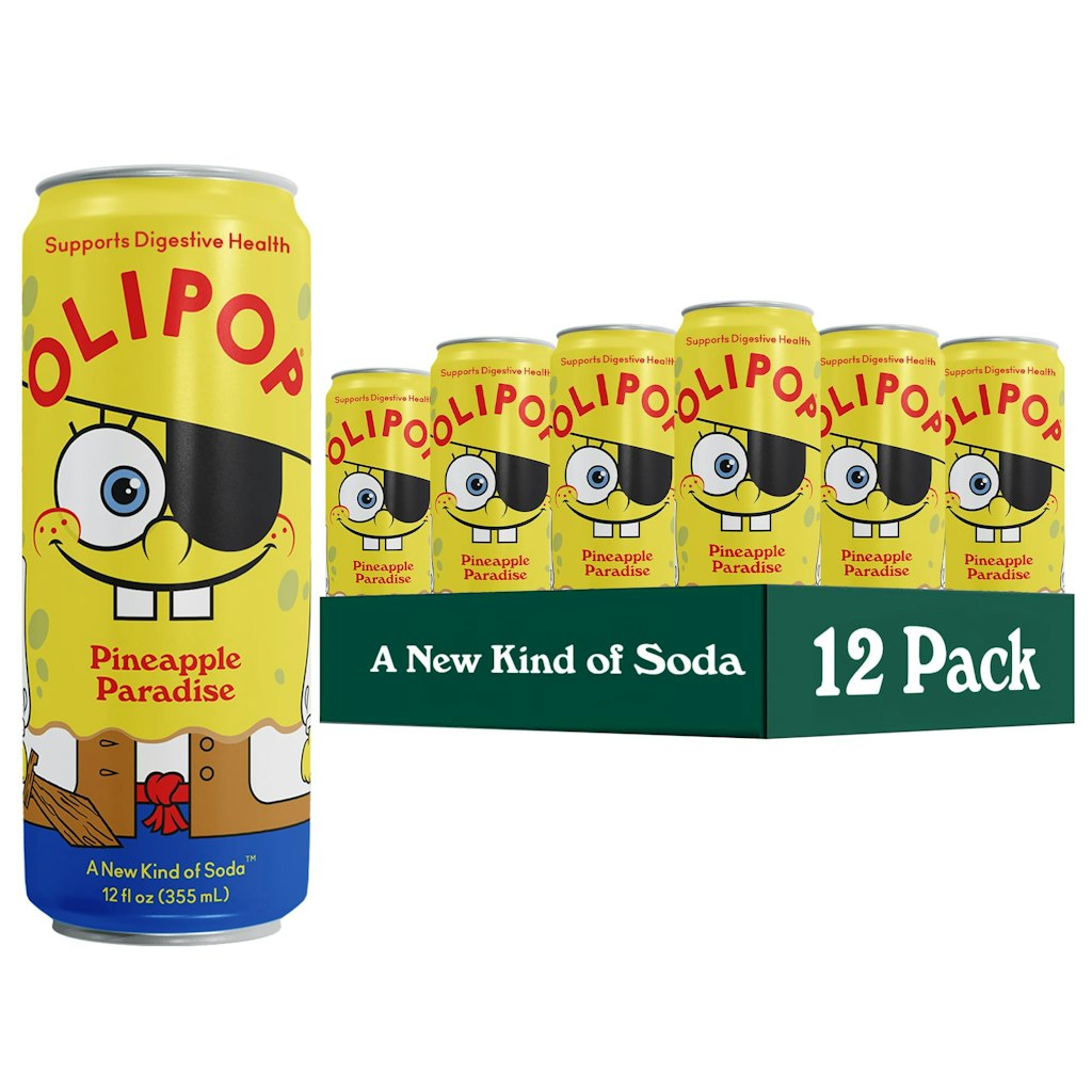 Olipop SpongeBob Pineapple Paradise Prebiotic Soda 12-Pack: $15 w/ Prime