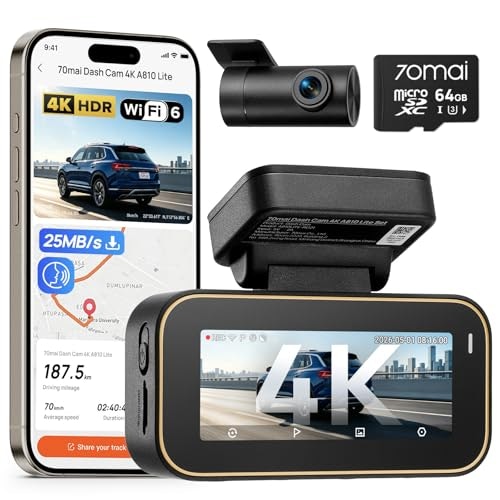 70mai A810 Lite 4K Front and Rear Dash Cam: $80 w/ Prime 70mai A810 Lite 4K Front and Rear Dash Cam: $80 w/ Prime