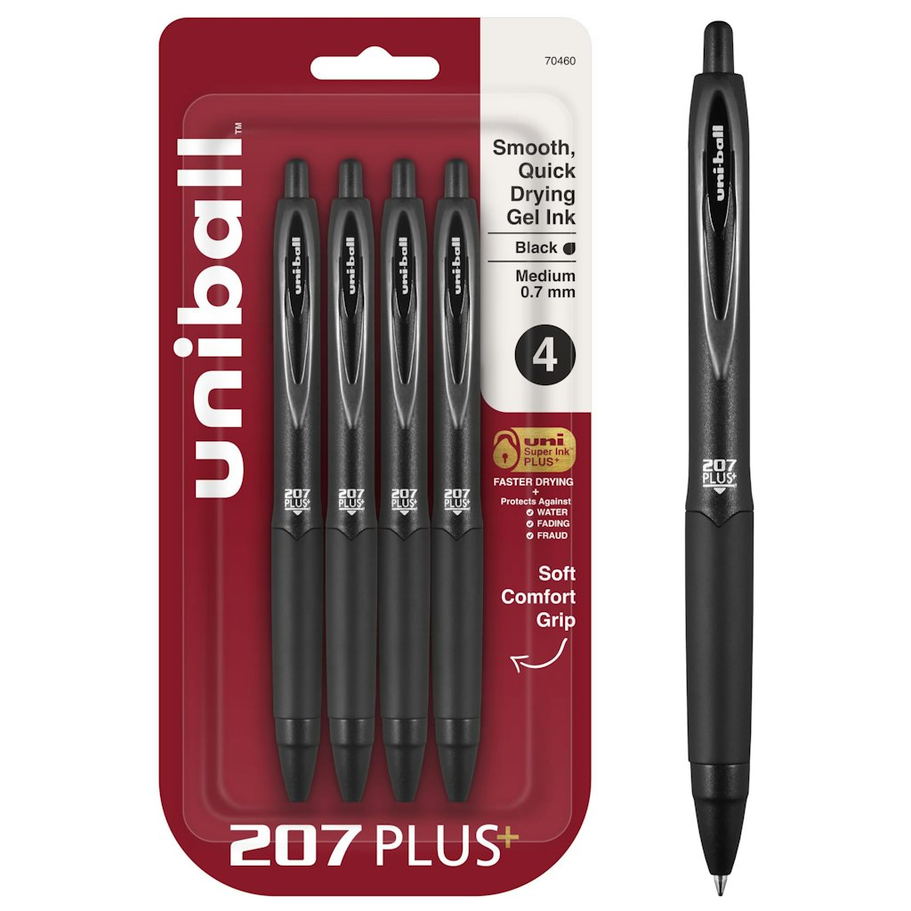 uniball 207 Plus+ Retractable Gel Pens 4-Pack: $4.04 w/ Prime