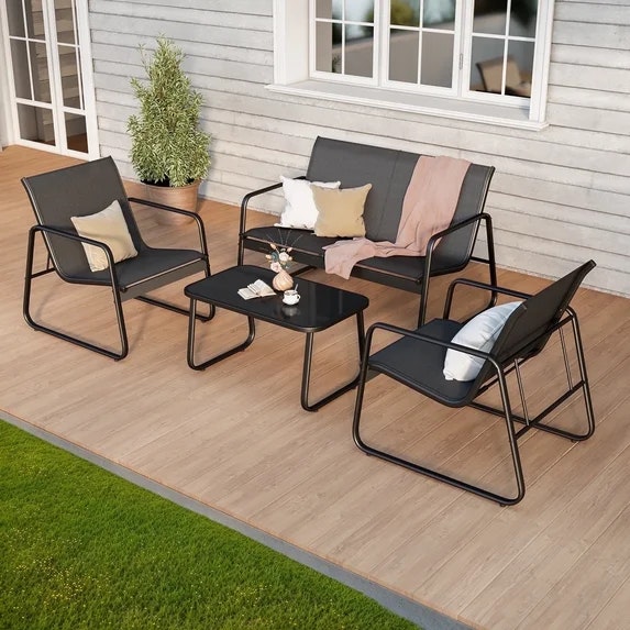 Asofer 4-Piece Patio Furniture Set with Coffee Table:  $71