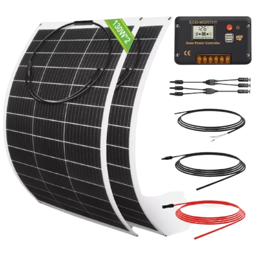 Eco-Worthy 130W Portable Flexible Solar Panel : $56