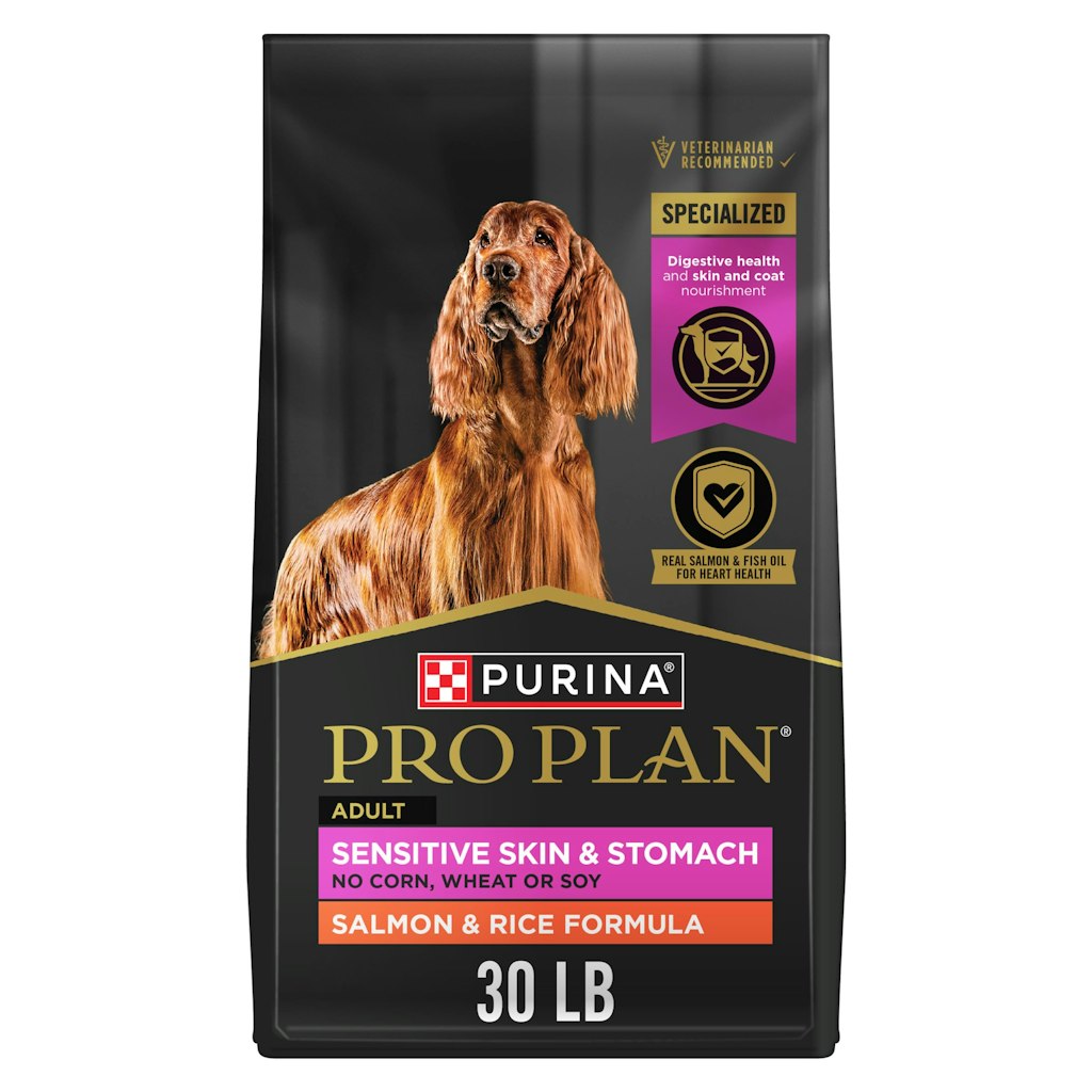 Purina Pro Plan Sensitive Skin & Stomach Salmon & Rice Dry Dog Food 30-lb. Bag: $56 w/ Prime