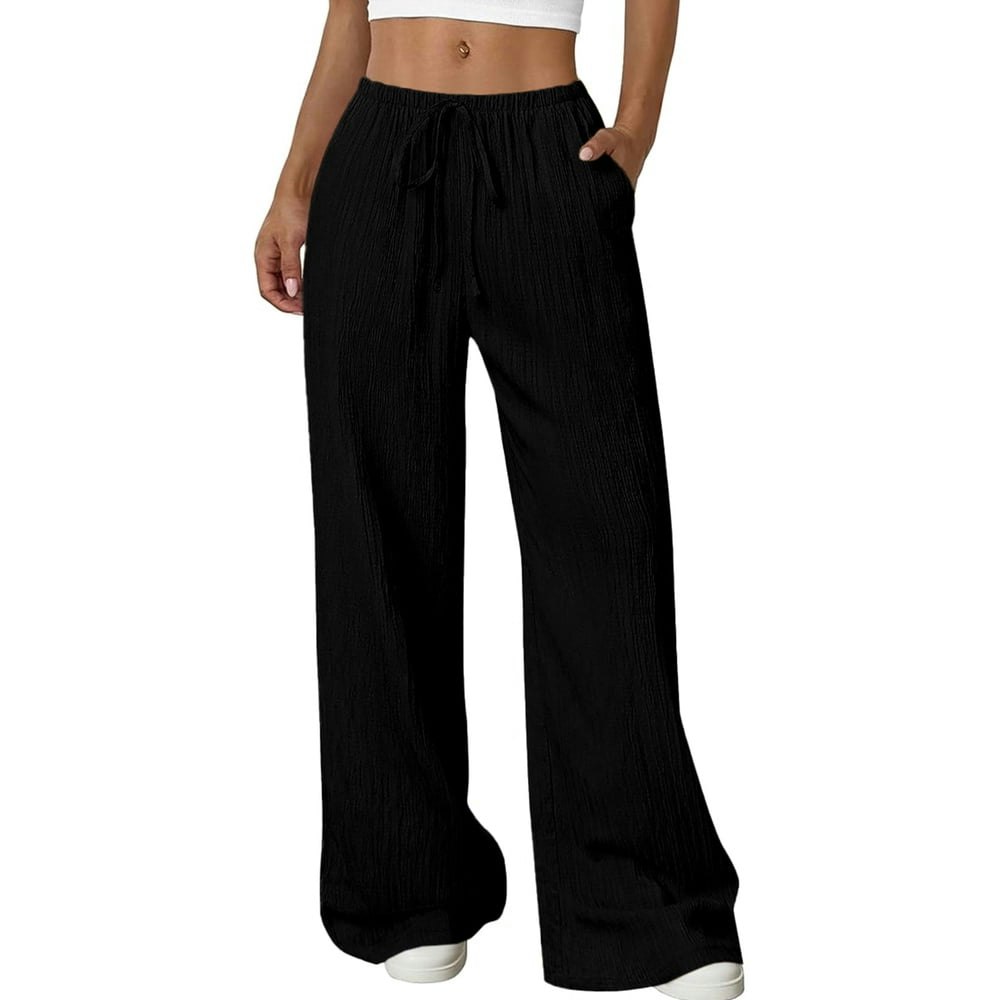 Dokotoo Women's Wide Leg Linen Palazzo Pants: $14.98 Dokotoo Women's Wide Leg Linen Palazzo Pants: $14.98