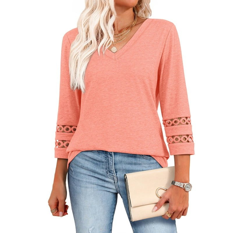 Ronuti Women's 3/4 Sleeve V-Neck Blouse: $12.75 Ronuti Women's 3/4 Sleeve V-Neck Blouse: $12.75