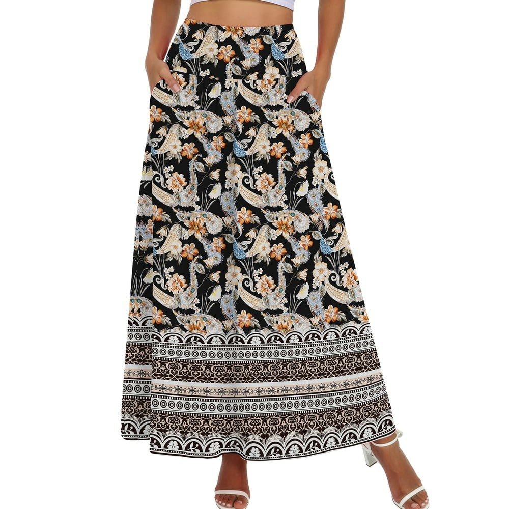 Asklazy Women's Boho A-Line Maxi Skirt with Pockets: $14.69 Asklazy Women's Boho A-Line Maxi Skirt with Pockets: $14.69