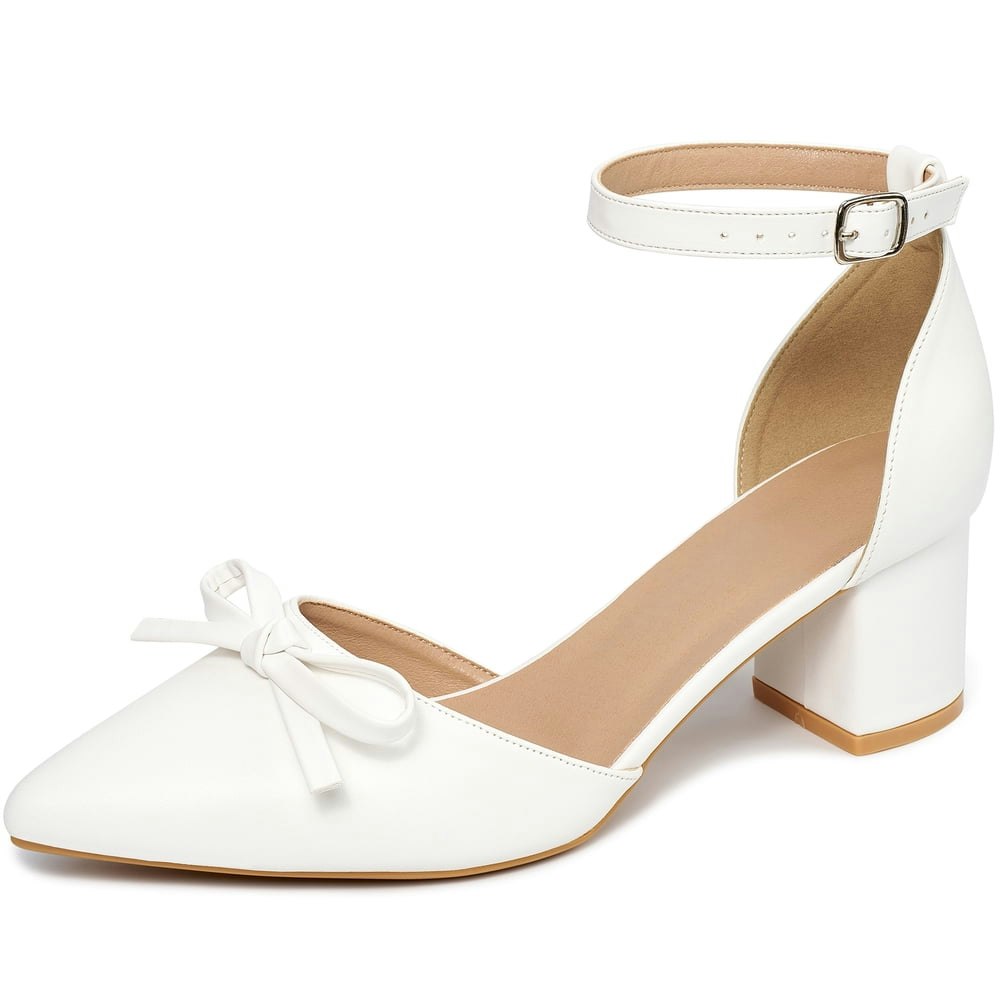 Ecetana Women's Pointed-Toe Chunky Heel Pumps: $21.94