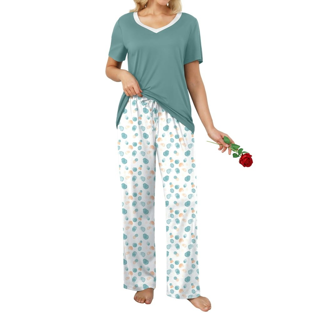 Mintreus Women's 2-Piece Short Sleeve Pajama Set: $18.89 Mintreus Women's 2-Piece Short Sleeve Pajama Set: $18.89