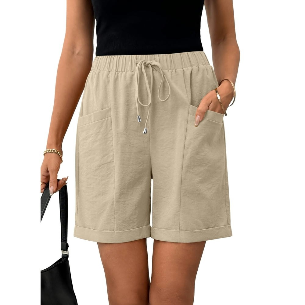 Dokotoo Women's Casual Elastic Waist Drawstring Shorts: $16.99